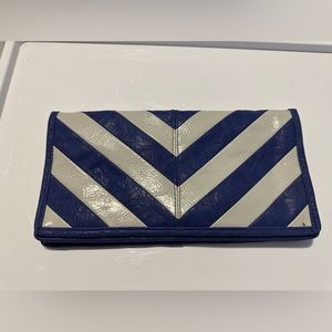 Blue and White Forever 21 clutch